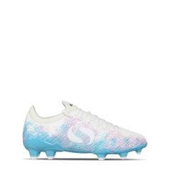 Sondico Blaze Junior FG Football Boots White/Pink/Blue