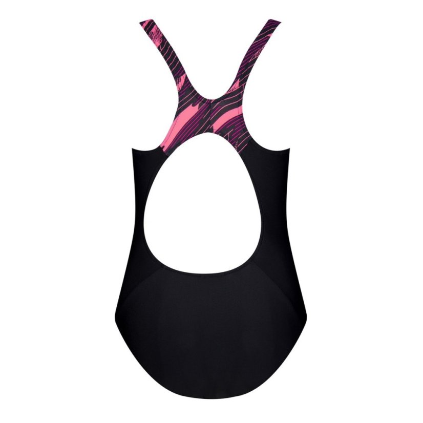 Speedo Hyperboom Splice Muscleback Swimsuit Junior Girls Black/Pink