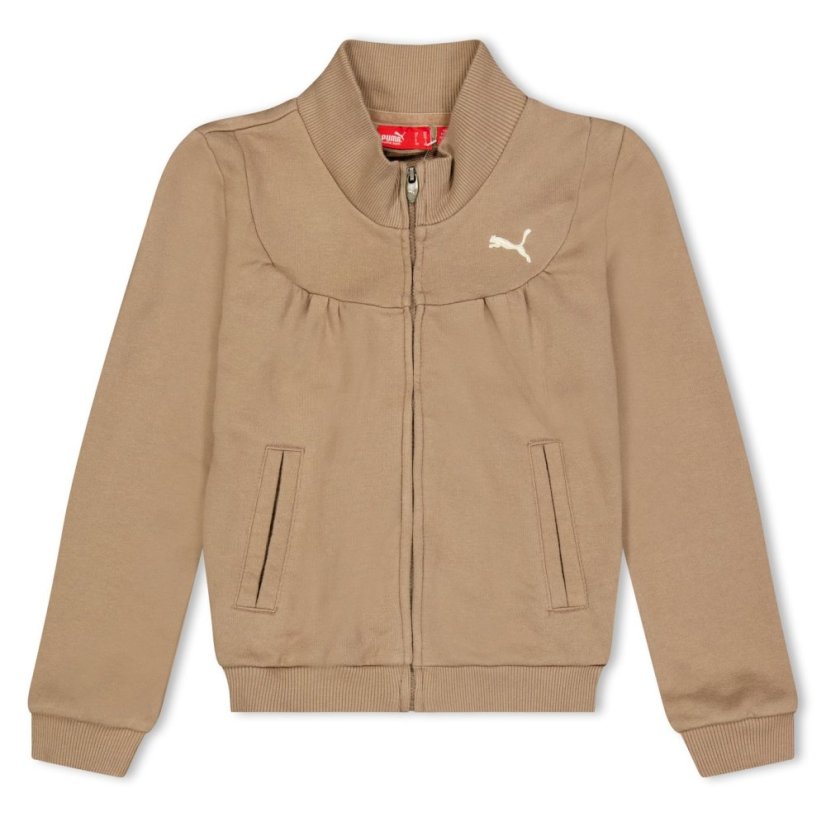Puma Girl Sweat Jacket Juniors Brown