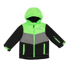 Campri Kids' Windproof Fleece Lined Hooded Long Sleeve Ski Jacket Black/Green