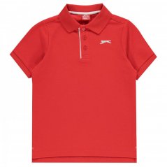 Slazenger Plain Polo Shirt Junior Boys Red