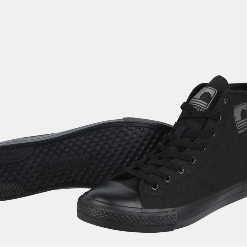 SoulCal Canvas High Trainers Mens Black/Black