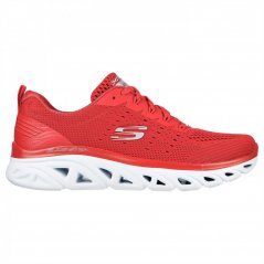 Skechers Engineered Mesh Lace-Up W Air-Cool Low-Top Trainers Womens Red