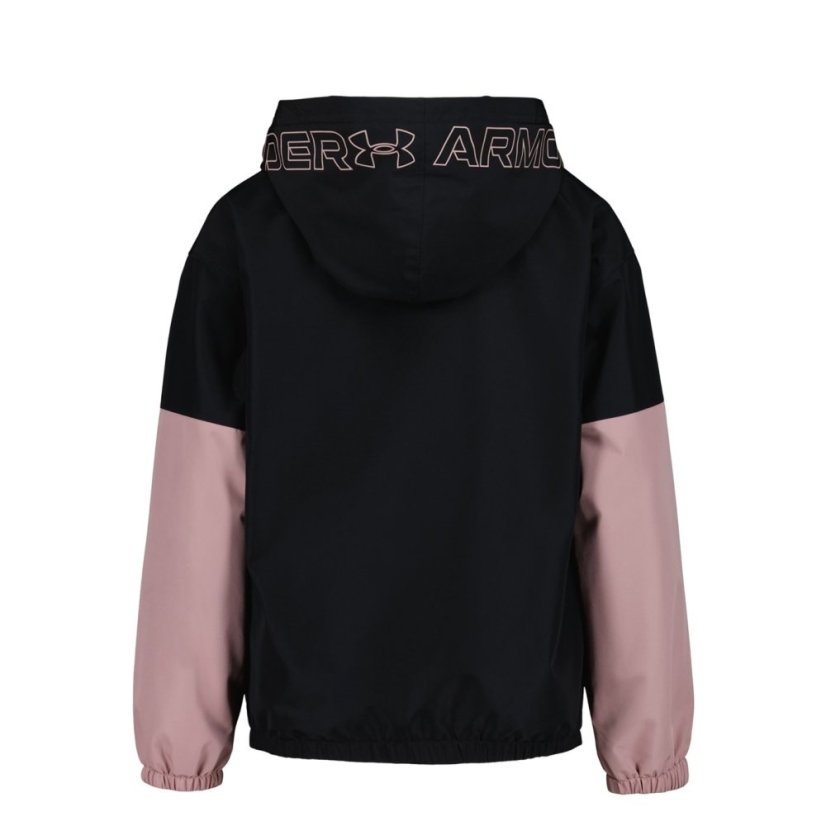 Under Armour Kids' Windproof Long Sleeve Rain Anorak Black/Pink