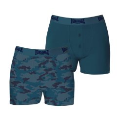 Lonsdale 2 Pack Boxers Mens Blue Camo