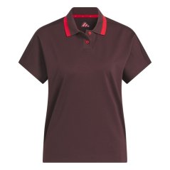 adidas Women's Go-To 2Btn Short Sleeve Performance Polo Shirt Aurora Ruby S25
