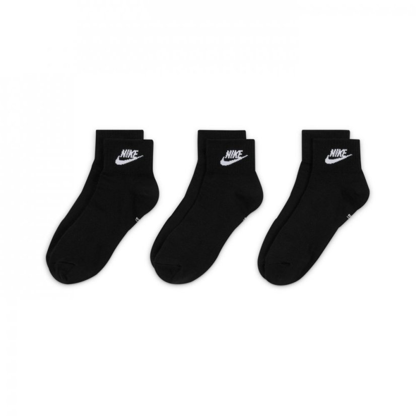 Nike Everyday Essential Ankle Socks (3 Pairs) Black/White