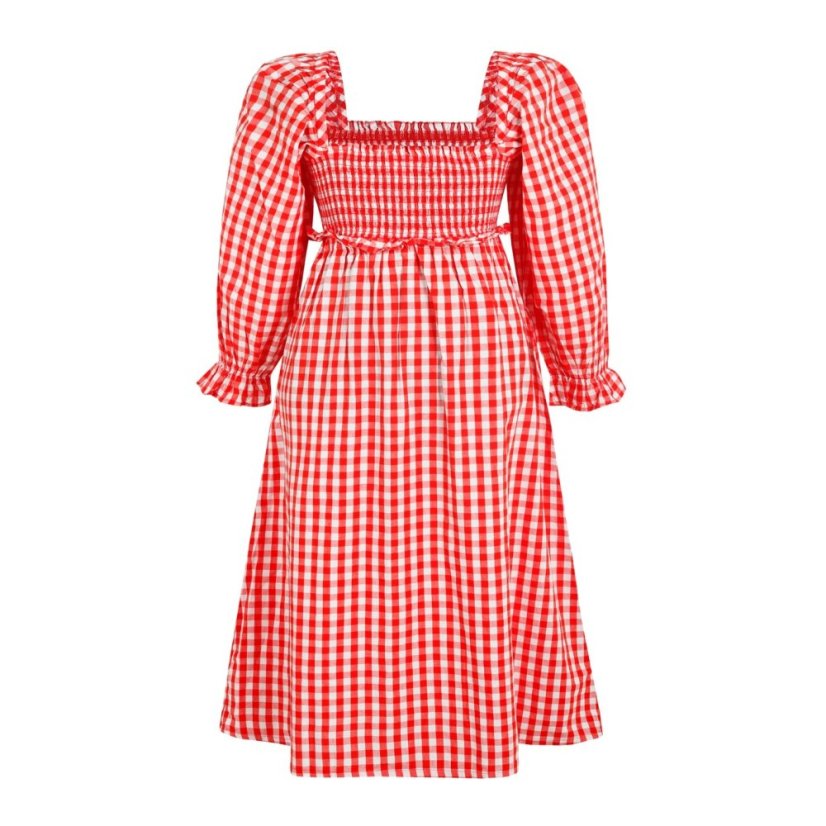 Miso Women's Check Milkmaid Dress Red/White