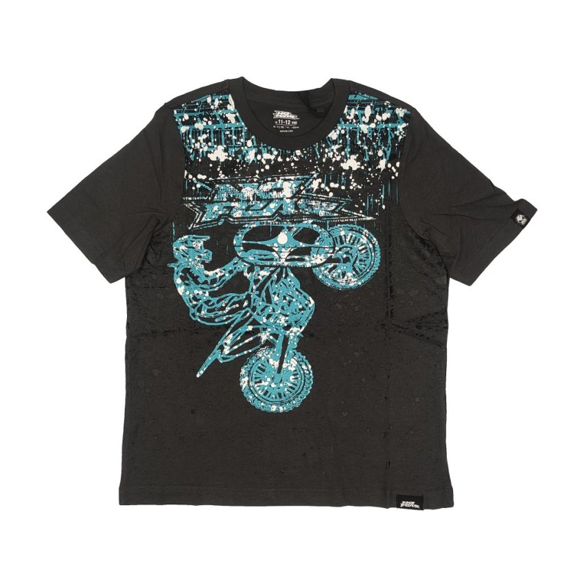 No Fear Core Graphic T Shirt Junior Boys Charcoal Bike