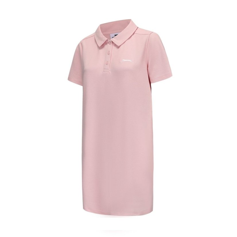 Slazenger Short Sleeve Polo Dress Womens Pink