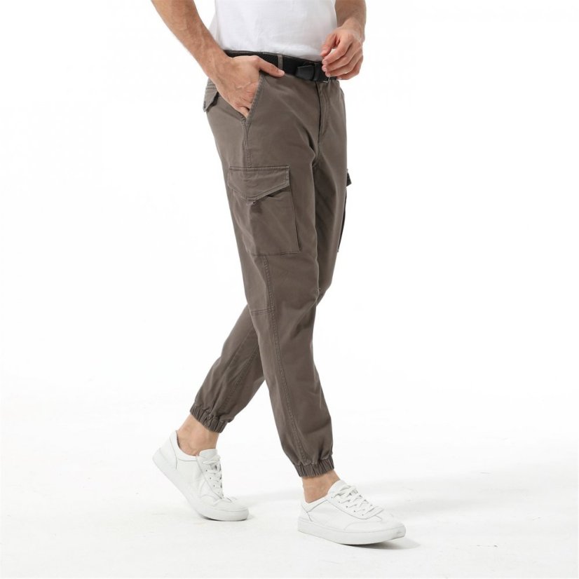 Fabric Cargo Trousers Mens Brown