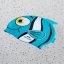 Slazenger Vibrant Fish Print Kids Swim Cap Blue Fish