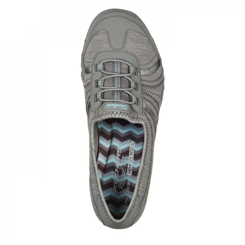 Skechers Scooped Bungee Slip On Trainers Ladies Grey