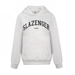 Slazenger Large Logo Hood Ice Grey Marl