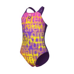 Arena Girls Multi Colours V Back Swimsuit Multi/Purple