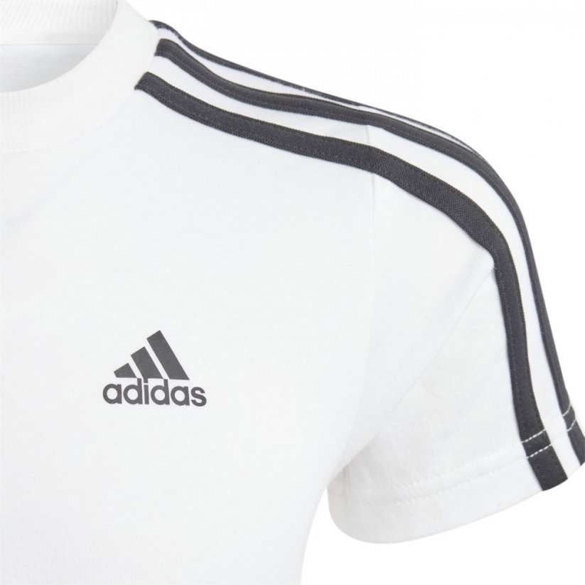 adidas 3S Essentials T Shirt Infants White/Black