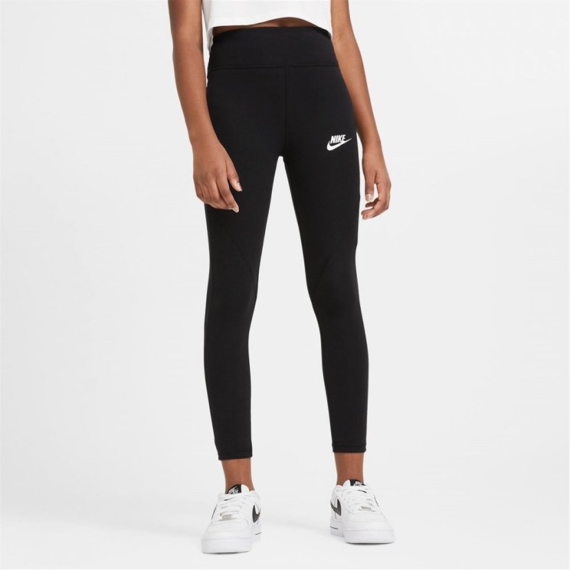 Nike HW Legging Junior Girls Black/White