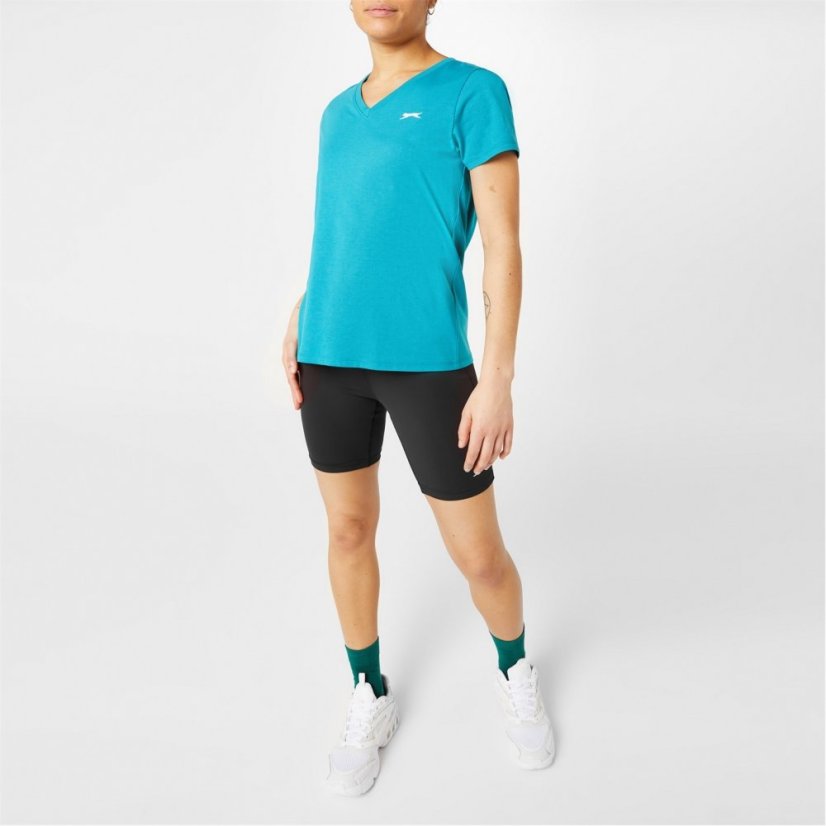 Slazenger V Neck T Shirt Ladies Teal