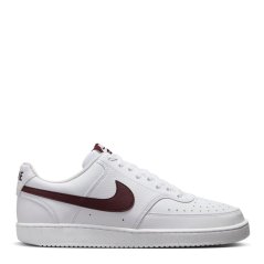 Nike Court Vision Low Trainers Mens White/Burgundy