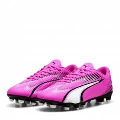 Puma Ultra Play Firm Ground Football Boots Pink/White/Blk