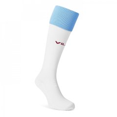Castore Aston Villa Away Socks 2023 2024 Adults Brilliant White