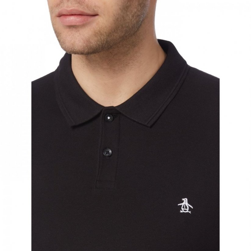 Original Penguin Raised Rib Short Sleeve Polo Shirt Black