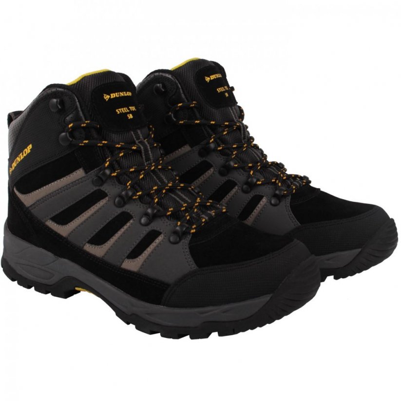 Dunlop Michigan Mens Steel Toe Cap Safety Boots Black/Charcoal