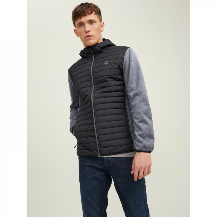 Jack and Jones Quilted Puffer Jacket Black/Grey