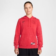Nike FC Club Fleece Third Women's Nike Soccer Pullover Hoodie Red/Black