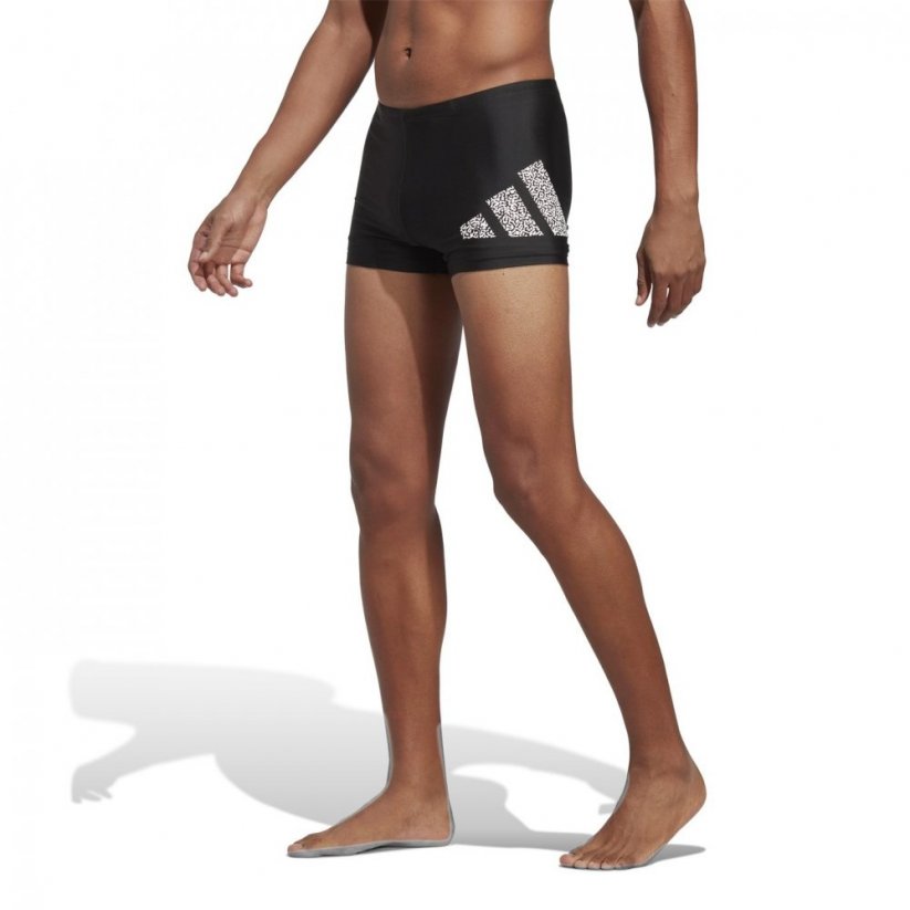 adidas Branded Swim Boxers Mens Black/White