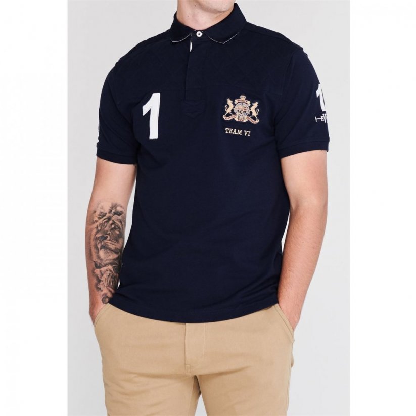 Howick Short Sleeve Rugby Polo Shirt Navy