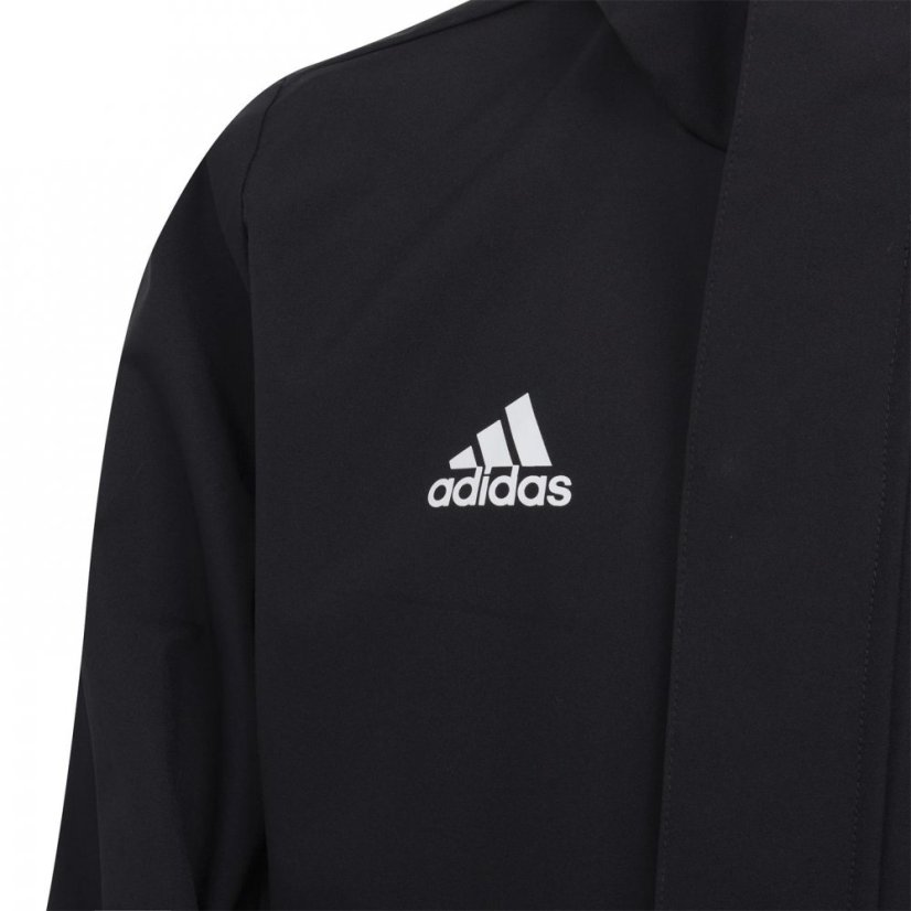 adidas Kids' Entrada 26 Water and Wind Resistant Rain Anorak Black/White