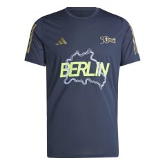 adidas Men's Ber24 Event Short-Sleeve Performance Top Aurora Ink