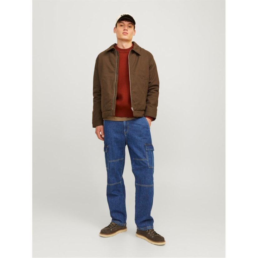 Jack and Jones Men's Eddie Wide Leg Jeans Blue Denim