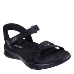 Skechers Women's Slip-In Heather Quarter Strap Sports Sandals Black