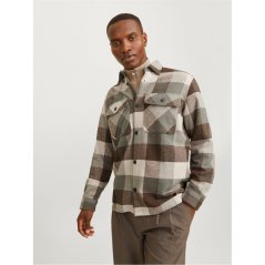 Jack and Jones Men's Raymond Long Sleeve Overshirt Agave Green