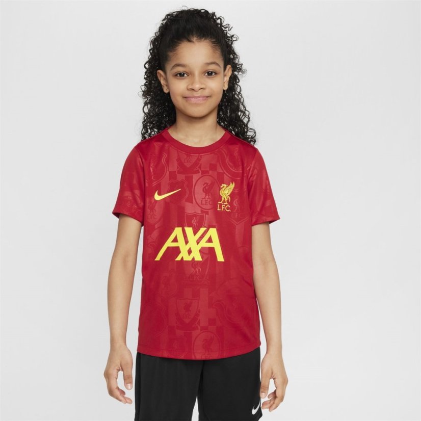 Nike Liverpool Academy Pro Pre Match Shirt 2024 2025 Juniors Red