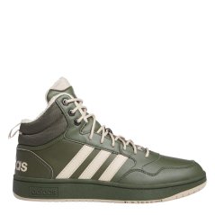 adidas Hoops 3.0 Mid Wtr Basketball Trainers Boys Night Cargo