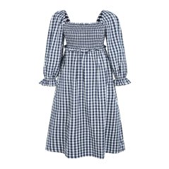 Miso Check Dress Womens Navy/White
