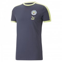 Puma Manchester City T7 T-shirt Mens Navy/Yellow