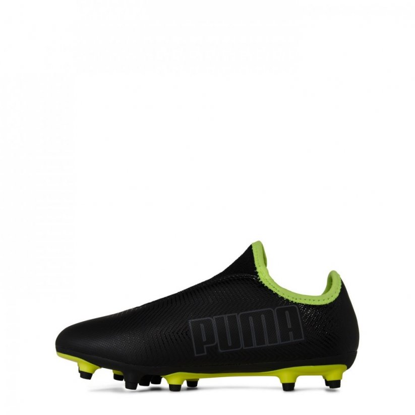 Puma Finesse Laceless FG Football Boots Childrens Black/FluYellow