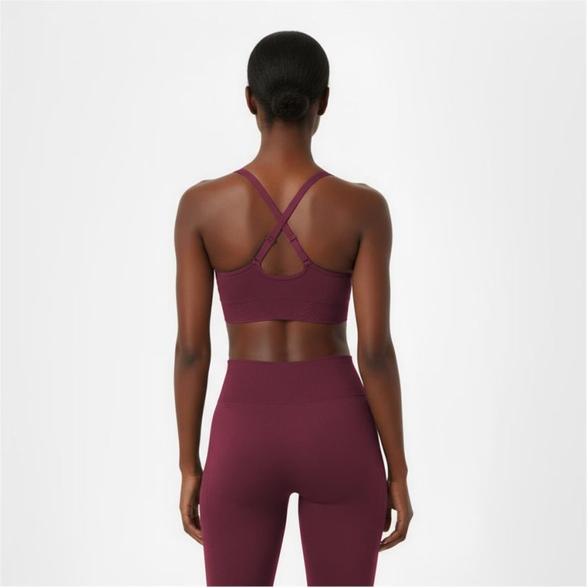 USA Pro UP Seamless Adjustable Sports Bra Dark Cherry