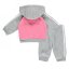 adidas 3 Stripe Fleece Tracksuit Babies Pink/Grey