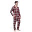 Linea Mens Family Christmas Check Flannel Pyjama Set Red/Navy