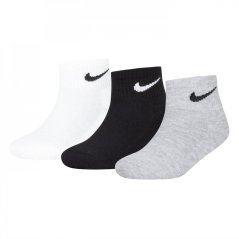 Nike Basic Ankle 3Pk Childs White/Grey