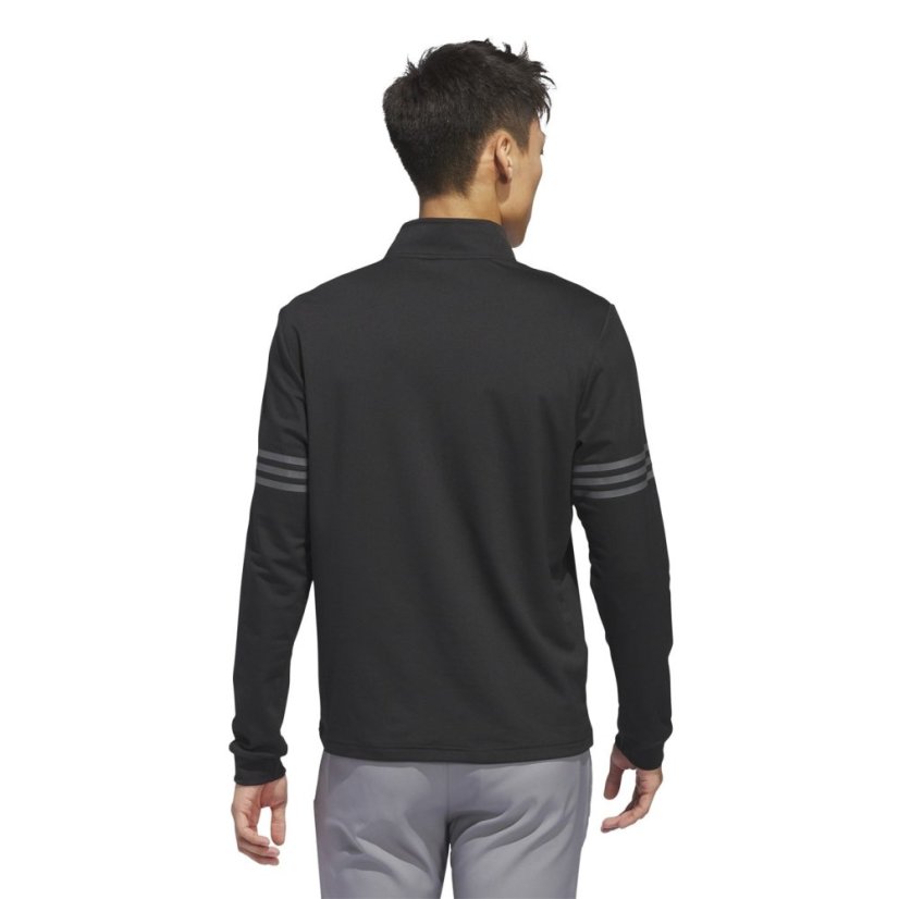 adidas 3 Stripe Zip Top Mens White/Black
