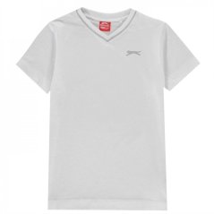 Slazenger V Neck T Shirt Junior Boys White