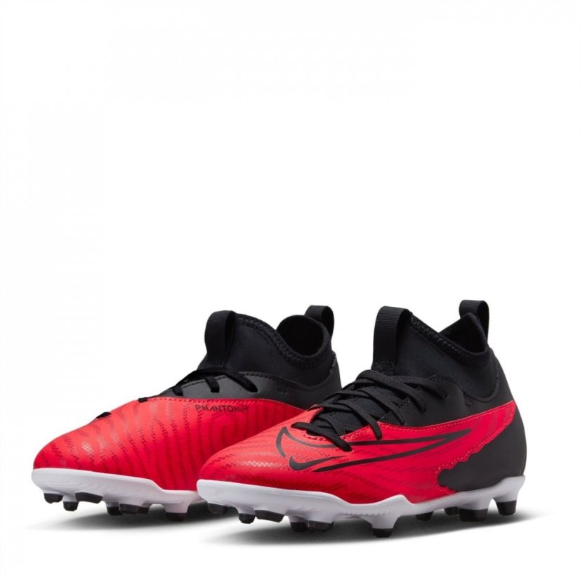 Nike Phantom Club GX Junior Firm Ground Football Boots Crimson/Black