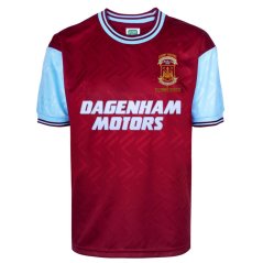 Score Draw Men's West Ham United '94 Home Retro Football Shirt Claret/Blue