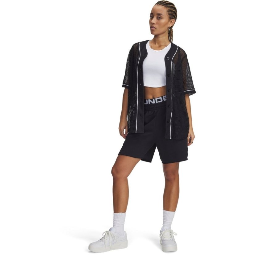 Under Armour Women's Baseball Jersey Oversized Fit Oversized T-Shirt Black
